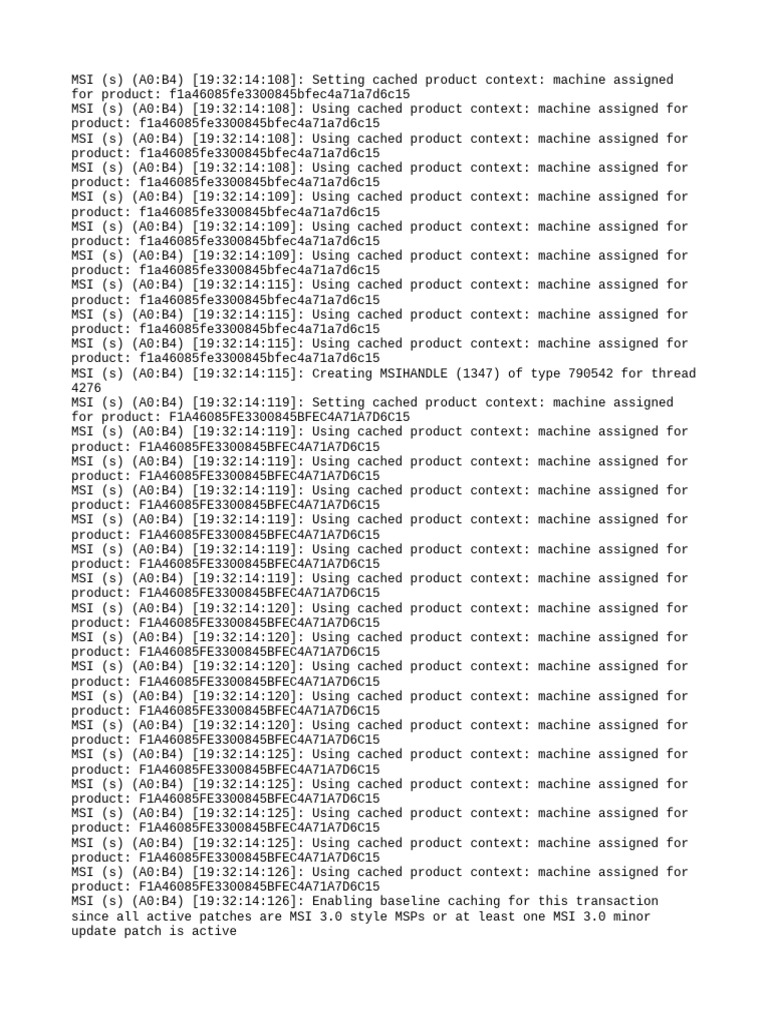 MSI Product Context Caching Log | PDF | Software Engineering | Computer ...