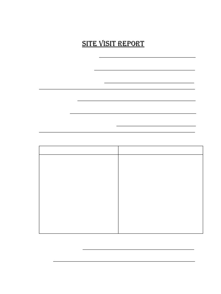 Site Visit Inspection Report Template | PDF