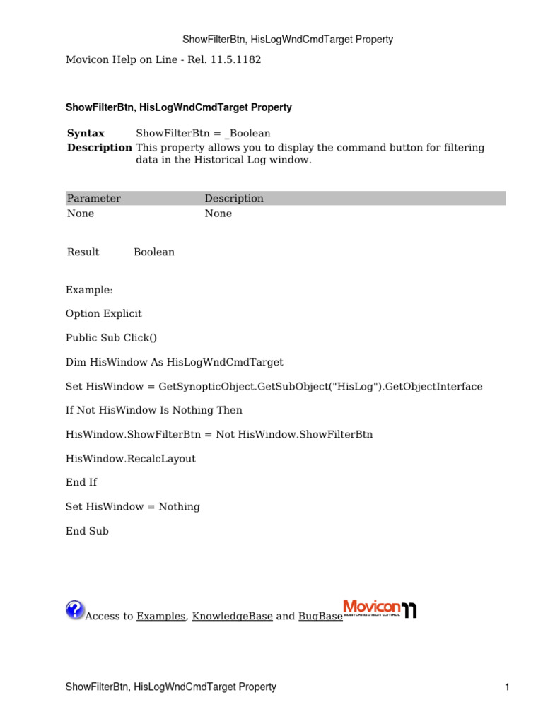 Movicon | PDF | Parameter (Computer Programming) | Boolean Data Type
