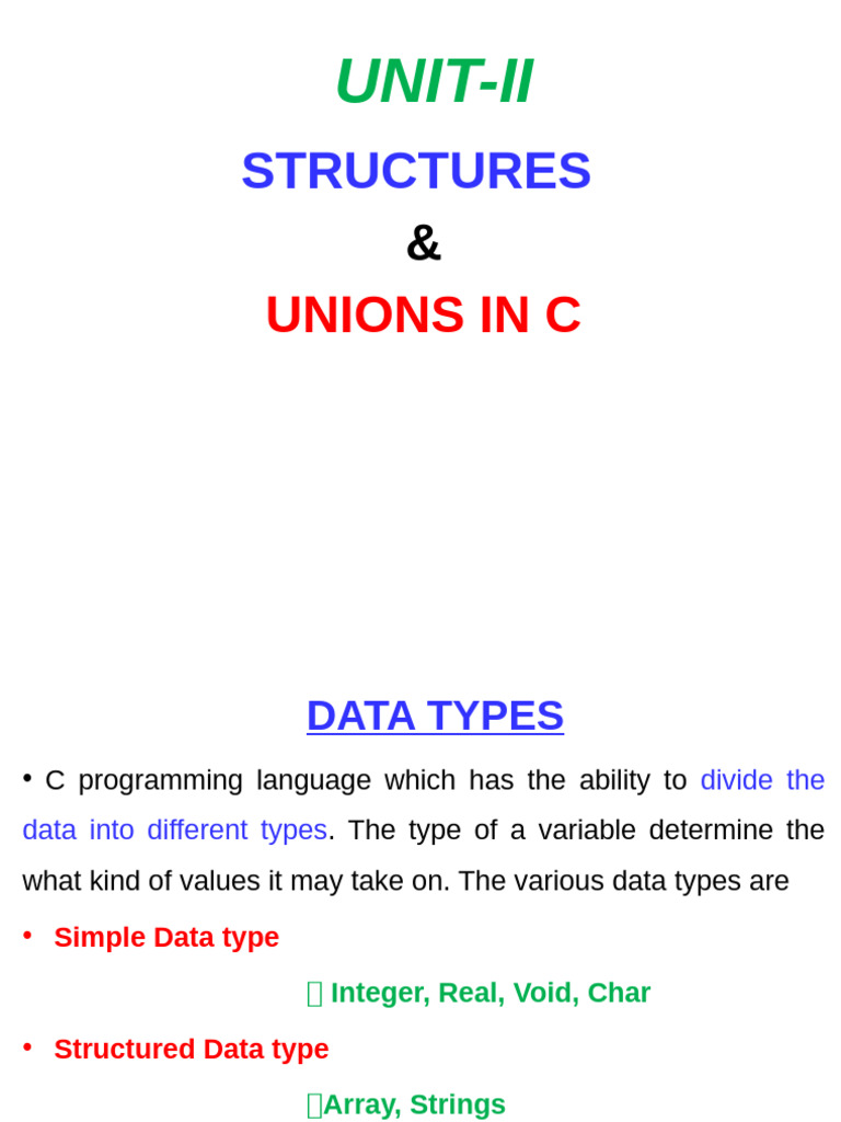 Structures and Unions in C | PDF | Pointer (Computer Programming ...