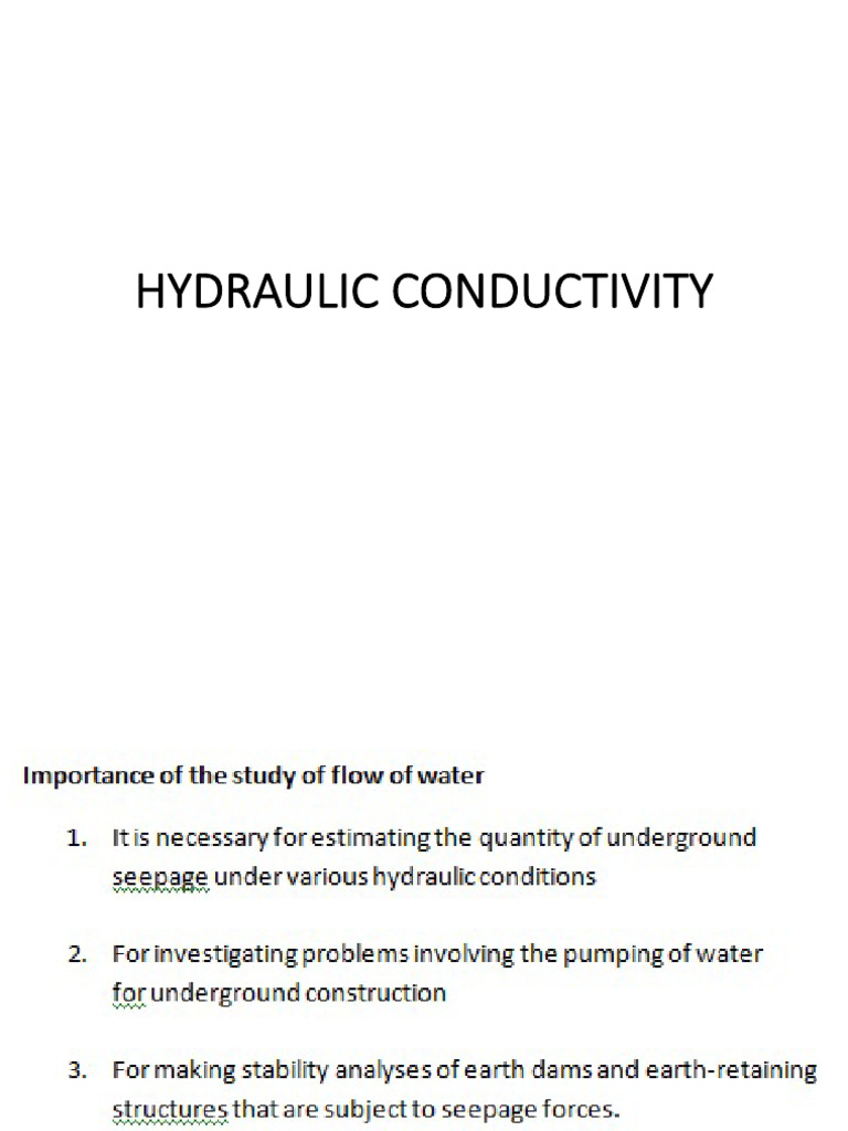 Understanding Hydraulic Conductivity | PDF