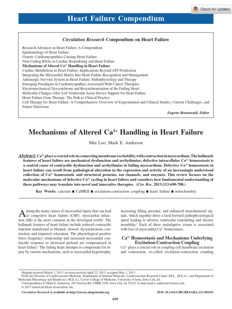 Luo Anderson 2013 Mechanisms of Altered Ca2 Handling in Heart Failure ...