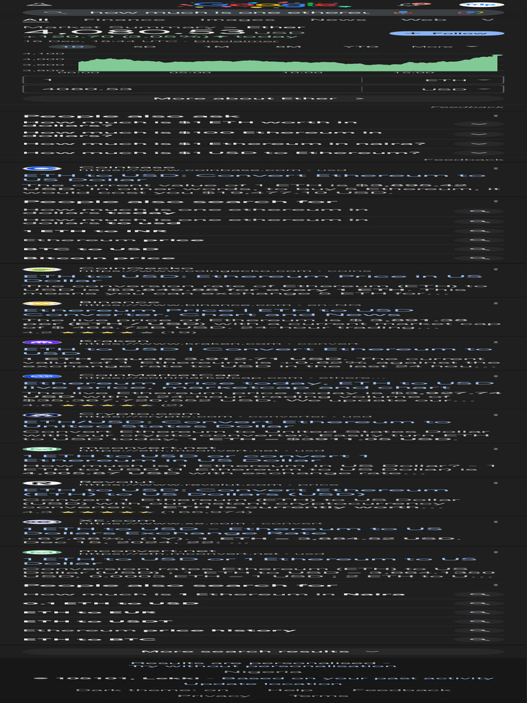 Ethereum Price Today: $4,080.53 | PDF | United States Dollar | E Commerce