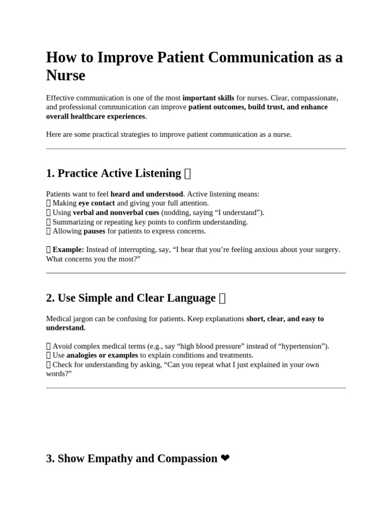 How To Improve Patient Communication As A Nurse: 1. Practice Active ...