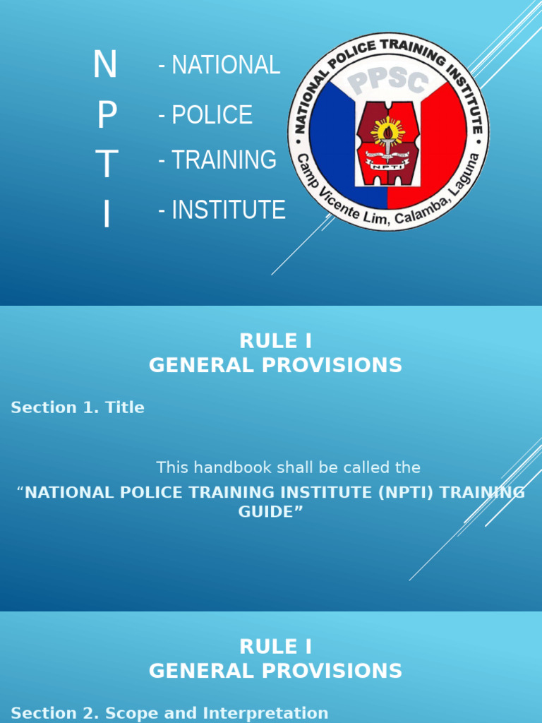 NPTI 2018 Revised Guide Briefing | PDF