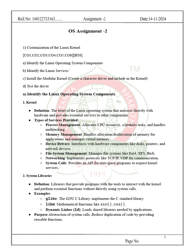 163 Os Assign | PDF | Kernel (Operating System) | File System
