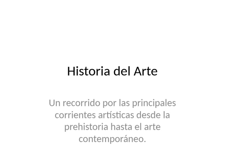 Corrientes del Arte a lo Largo de la Historia | PDF