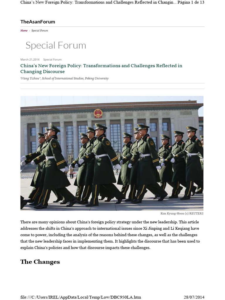China's Foreign Policy Shifts Under Xi Jinping | PDF | China | World ...