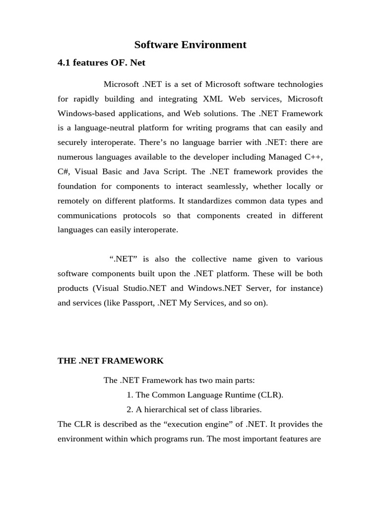 SOFTWARE DESCRIPTION DOTNET | PDF | Microsoft Sql Server | C Sharp ...
