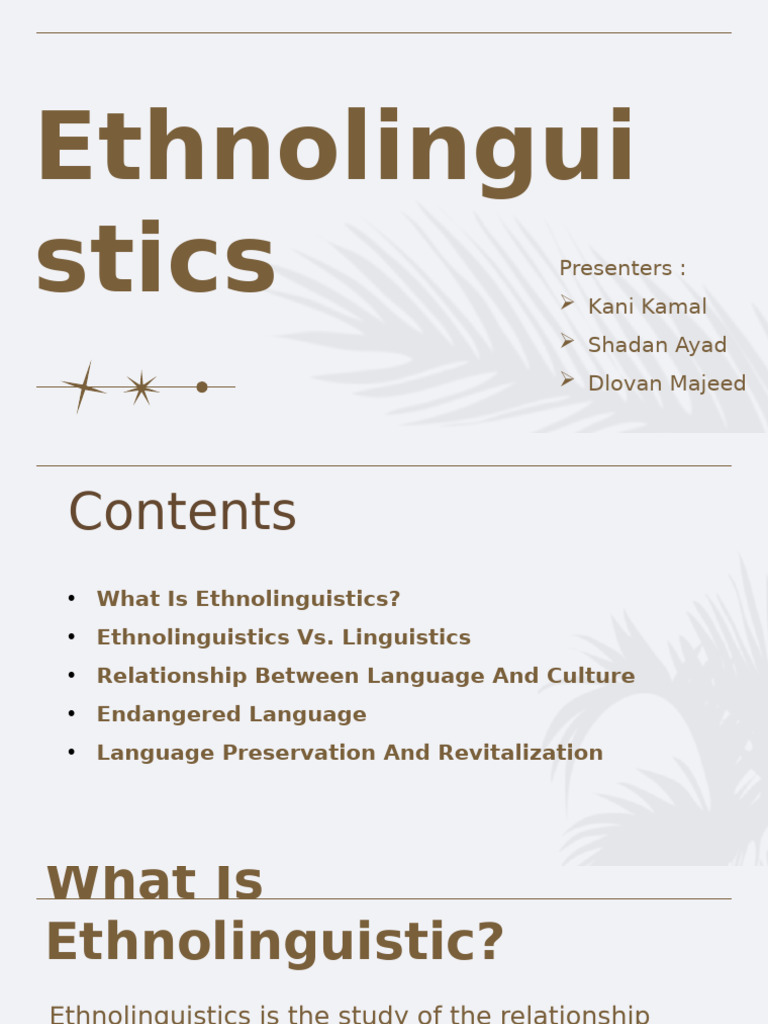 Ethnolinguistics: Language and Culture Insights | PDF