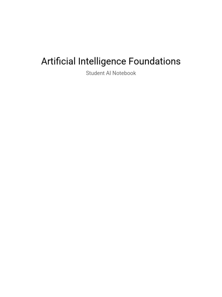 AI Foundations Course Notebook | PDF | Artificial Intelligence ...