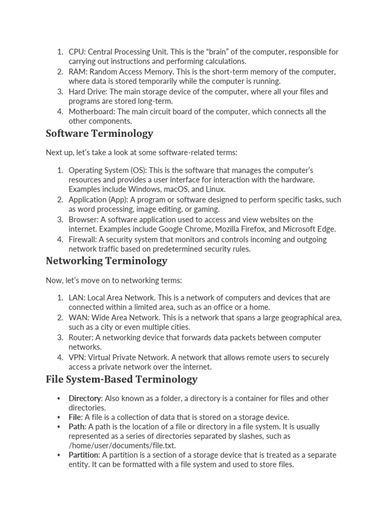 ICT Acronyms and Terminology Guide | PDF | Computer Network | Byte