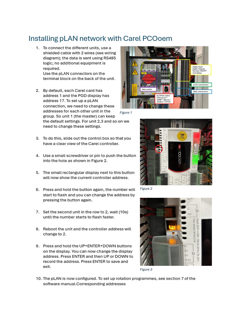 Setup pLAN Network With Carel PCOoem | PDF