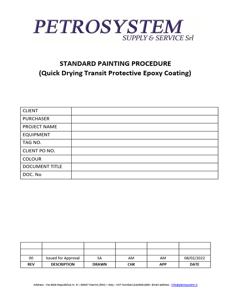PSS - PR.002 Painting Procedure | PDF
