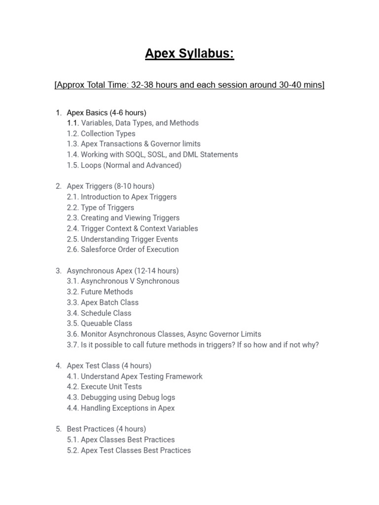 Apex Syllabus | PDF