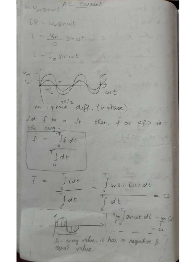 AC Current Hand Written Notes | PDF