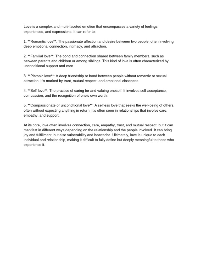 Understanding the Types of Love | PDF