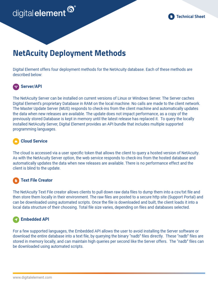 NetAcuity Deployment Methods Overview | PDF | Databases | Server ...