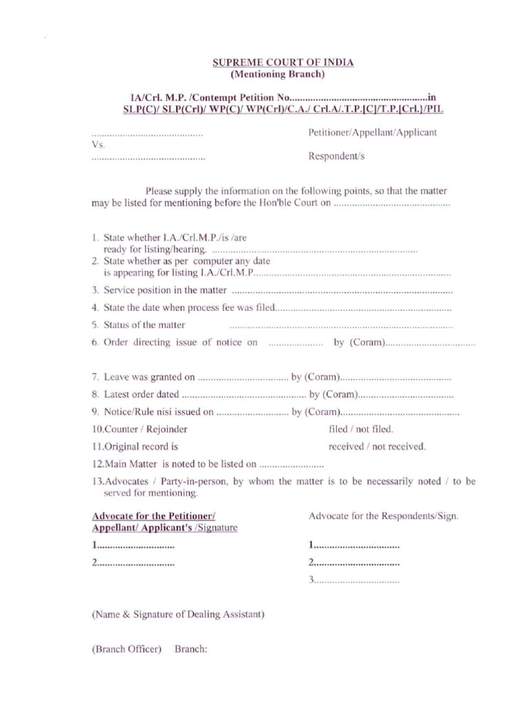 Supreme Court Mentioning | PDF