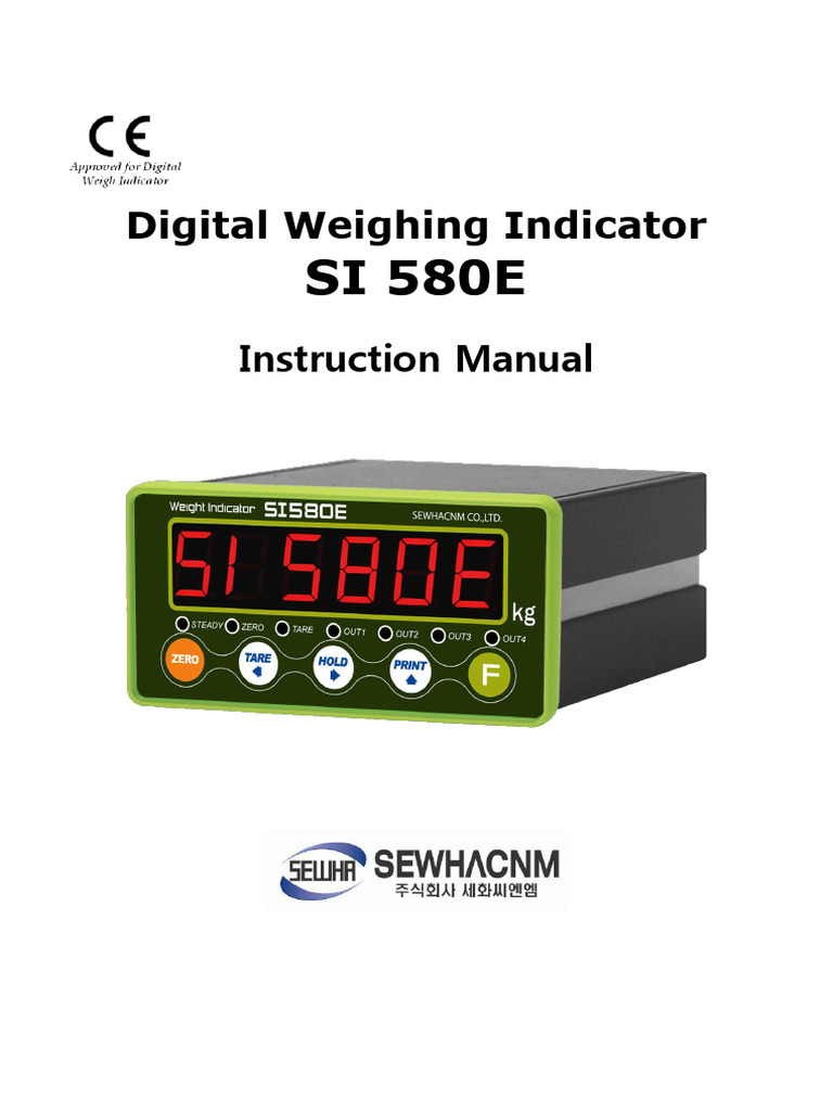 SI 580E Digital Weighing Indicator Manual | PDF | Bit Rate | Weight
