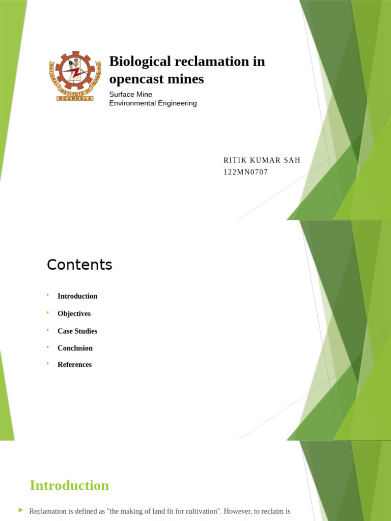 Biological Reclamation of Mined Lands | PDF | Mining | Surface Mining