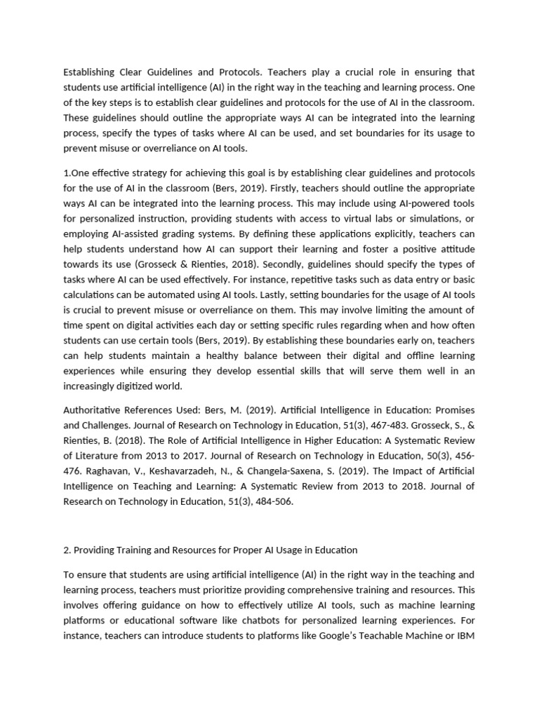 Guidelines for AI Use in Education | PDF | Artificial Intelligence ...