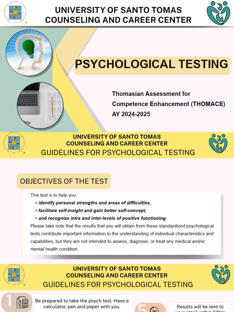 THOMACE Psychological Testing Guidelines | PDF