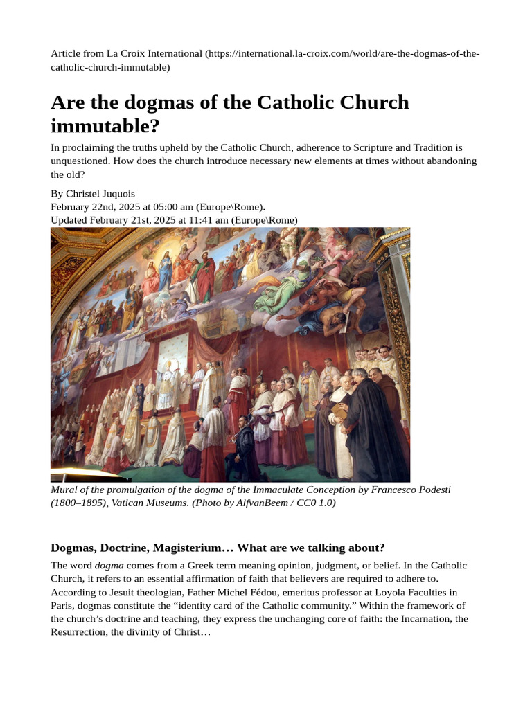 Understanding Catholic Dogmas | PDF | Catholic Church | Dogma