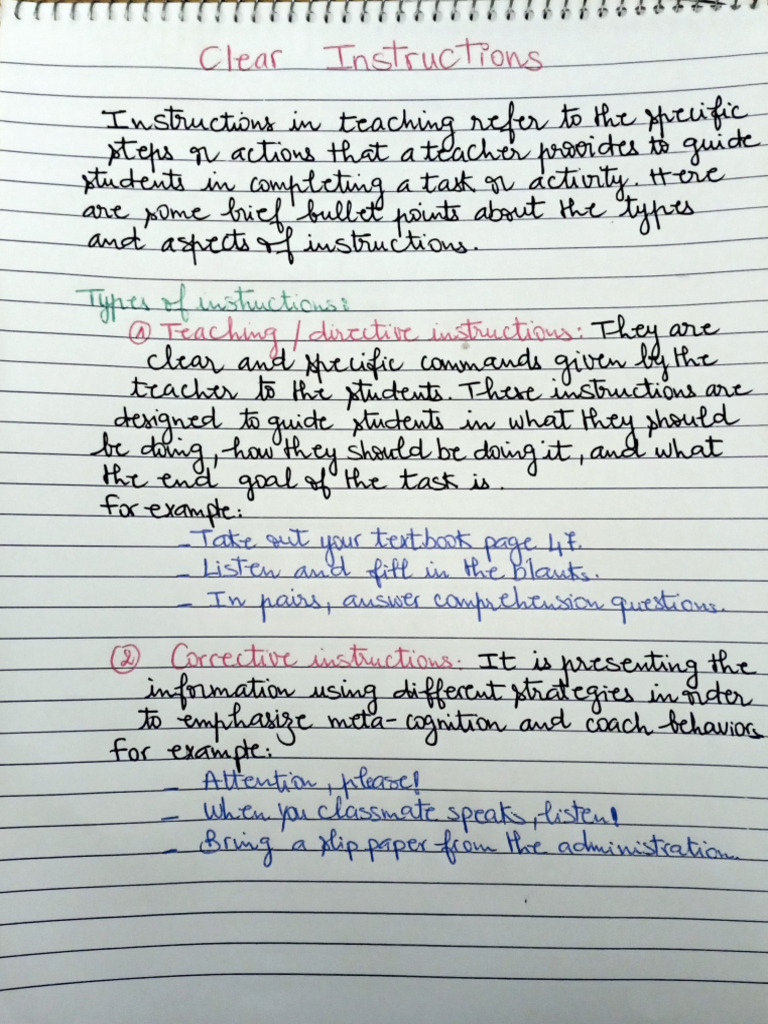 Clear Instructions | PDF