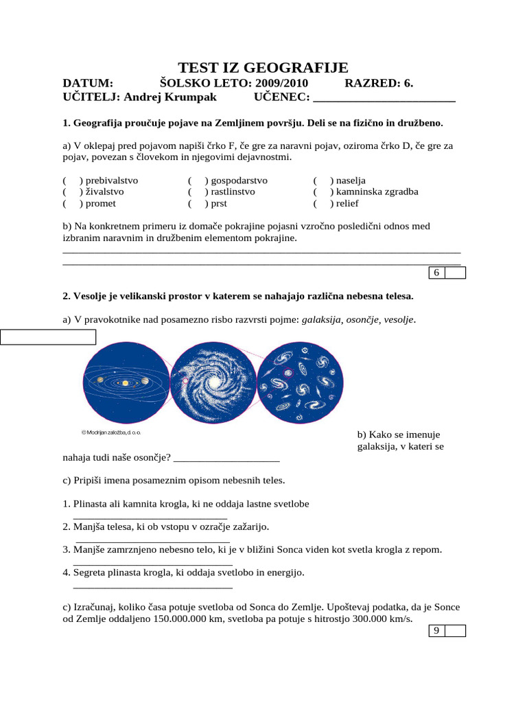 Test Geogr.6.razr. | PDF