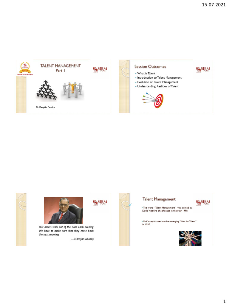 Talent Mangement Session 1 | PDF | Talent Management | Organizational ...
