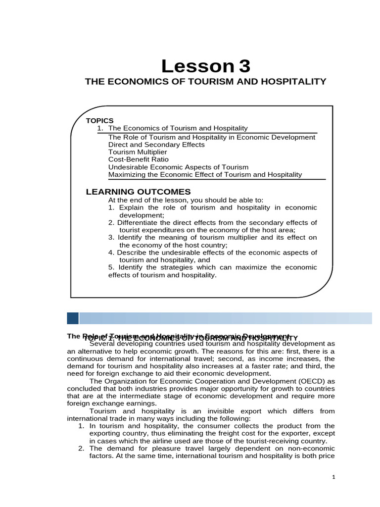 Tourism's Impact on Economic Growth | PDF | Fiscal Multiplier | Tourism
