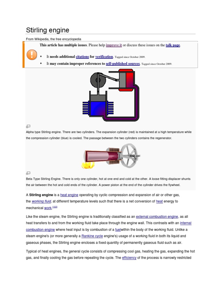 Stirling Engine | PDF | Internal Combustion Engine | Cylinder (Engine)