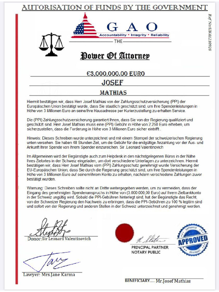 Letter From Government and Lawyer (Josef Mathias) | PDF