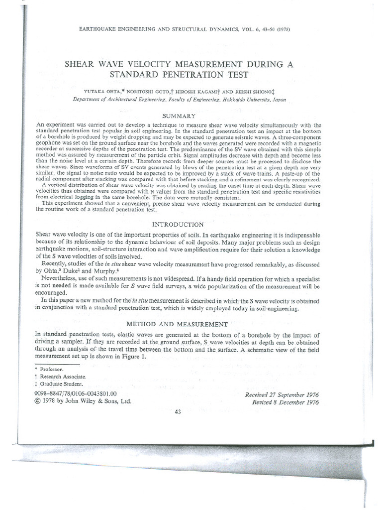 Shear Wave Velocity Measurement During A Standard | PDF
