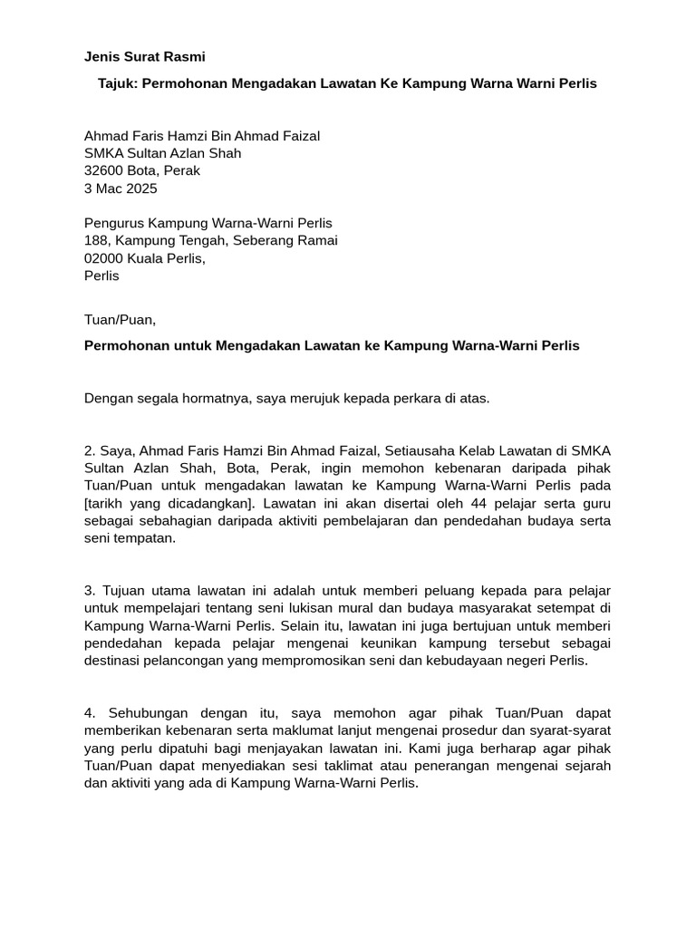 Surat Rasmi | PDF