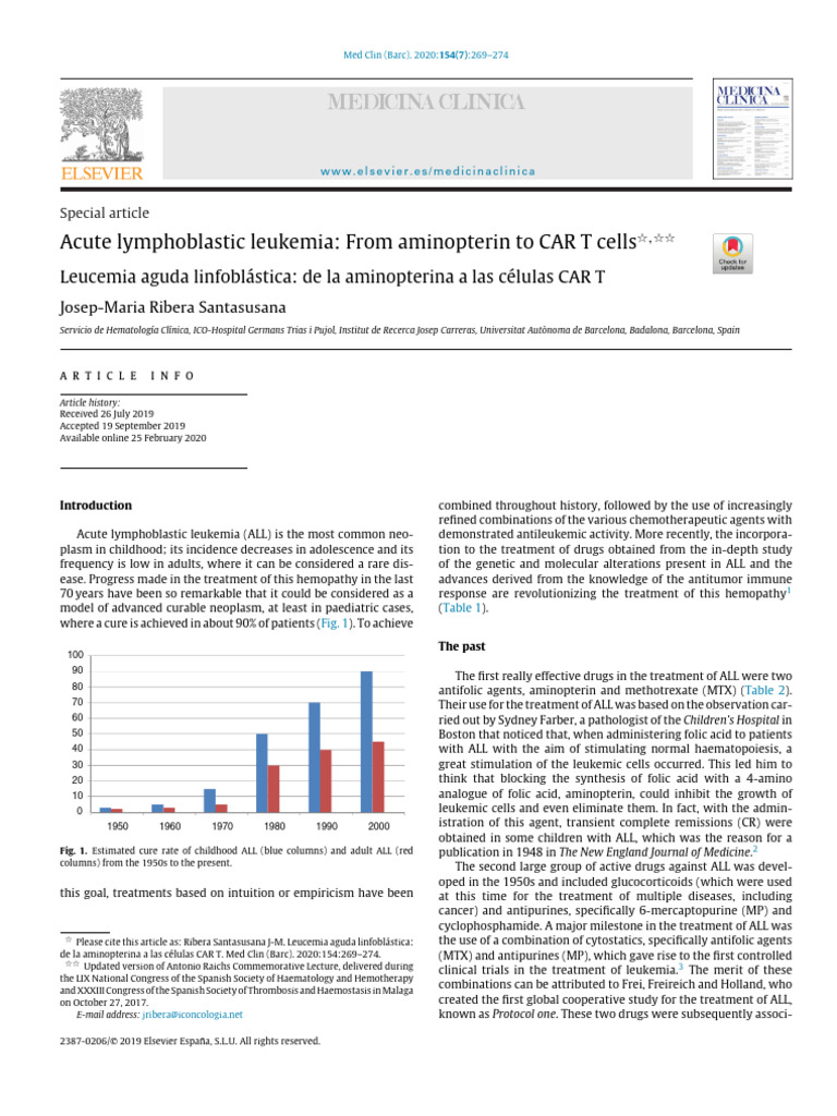 Advances in Acute Lymphoblastic Leukemia | PDF | Leukemia | Chemotherapy