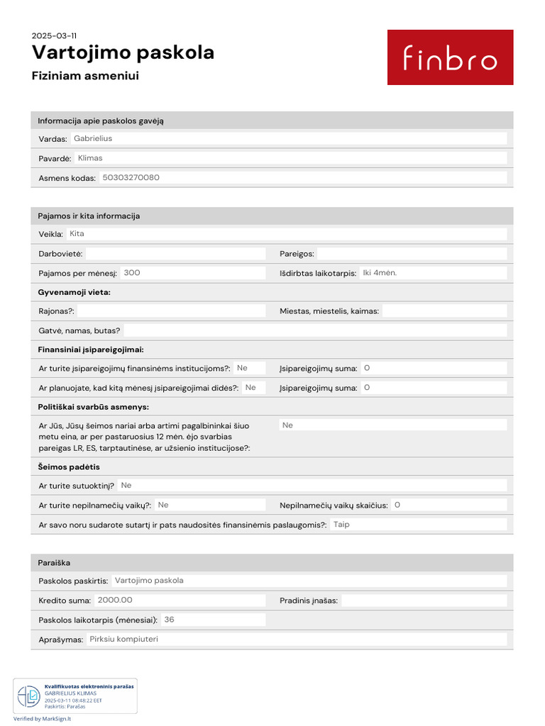 Vartojimo Paskola 20250311 | PDF