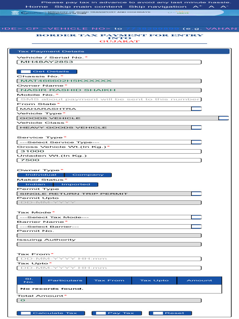 Gujarat Checkpost Tax Payment Guide | PDF