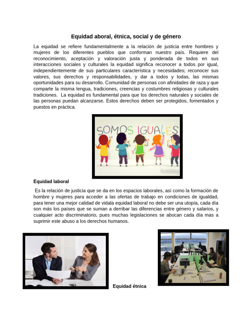 Equidad de Género y Diversidad Social | PDF | Igualdad de género ...