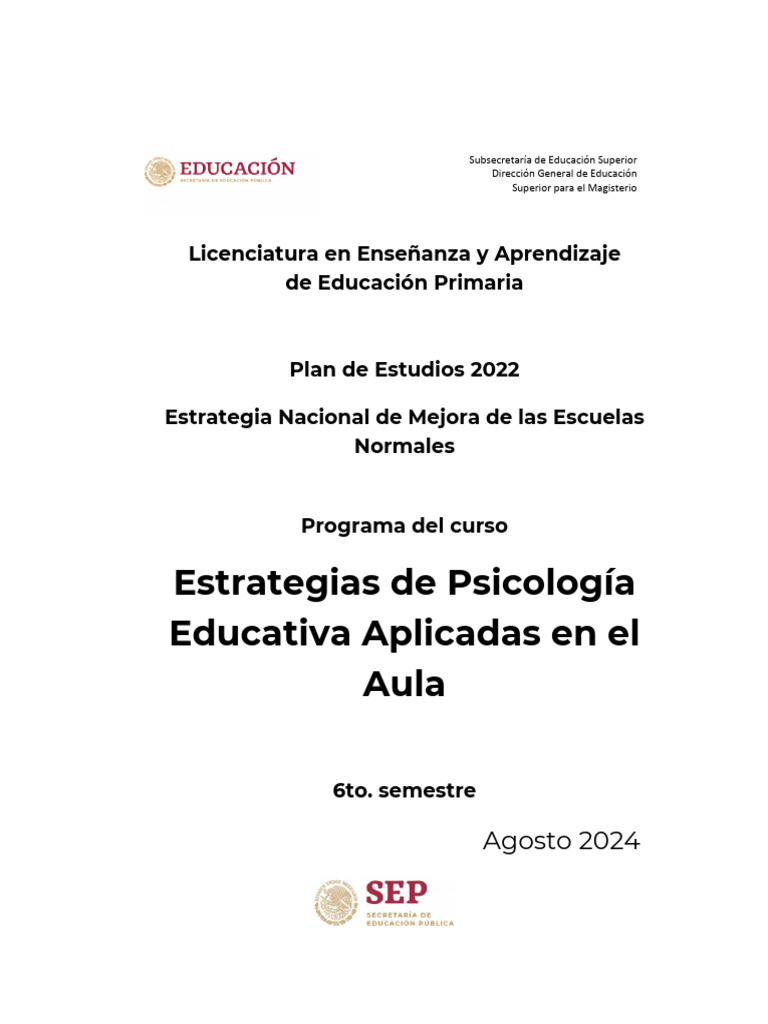 Estrategias de Psicología Educativa en Aula | PDF | Plan de estudios ...