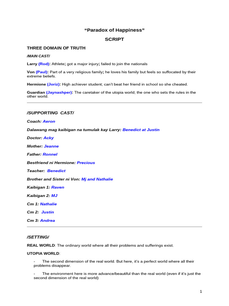Film Script For Short Film 