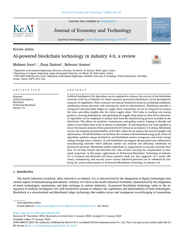 AI-powered blockchain technology in industry 4.0 a review | PDF ...