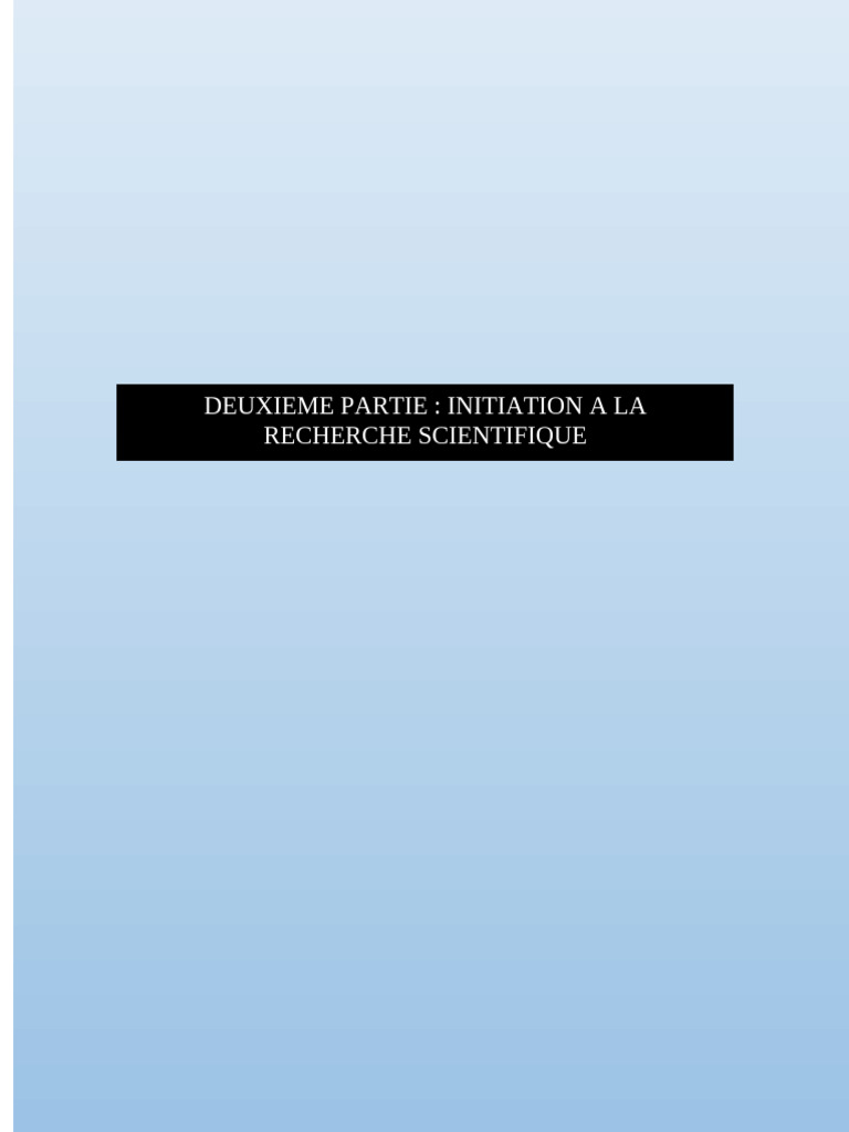 Initiation à la recherche scientifique | PDF | Science | Méthode ...