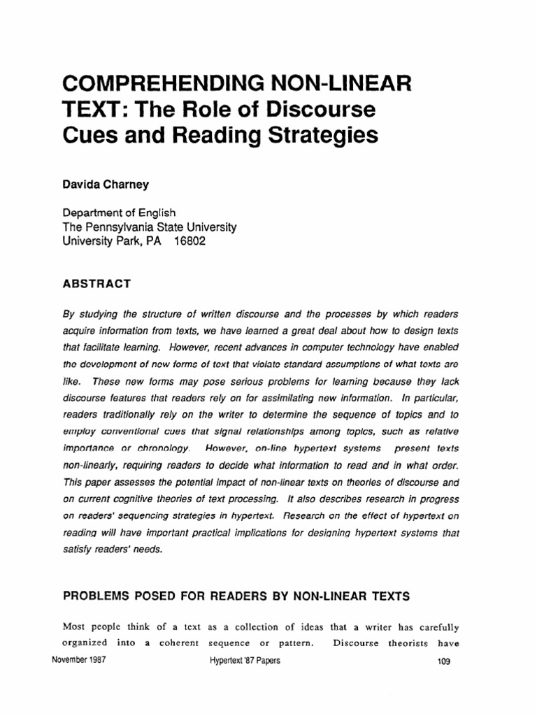 Non Linear Text | PDF | Hypertext | Randomness