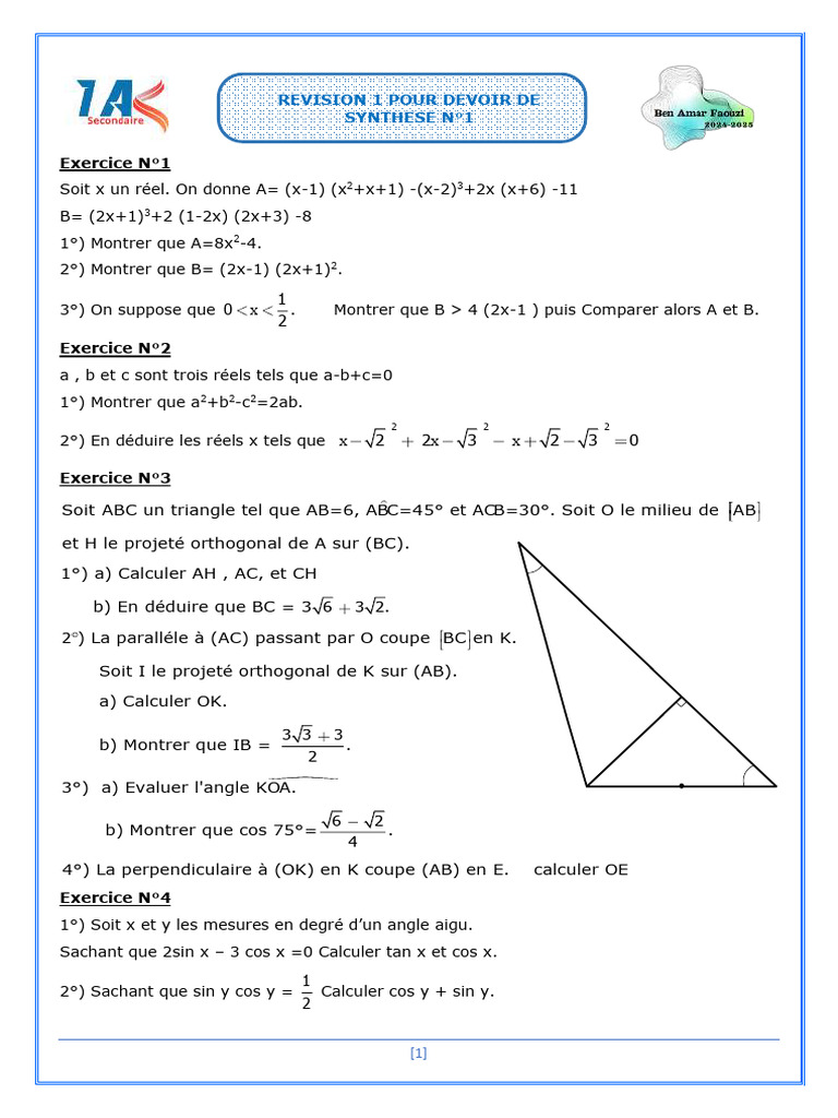 Revision Synthese1 | PDF | Triangle | Triangle