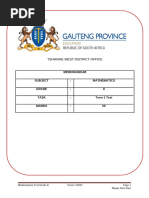 Grade 8 Term 1 Maths Test 2023 | PDF | Mathematics | Arithmetic