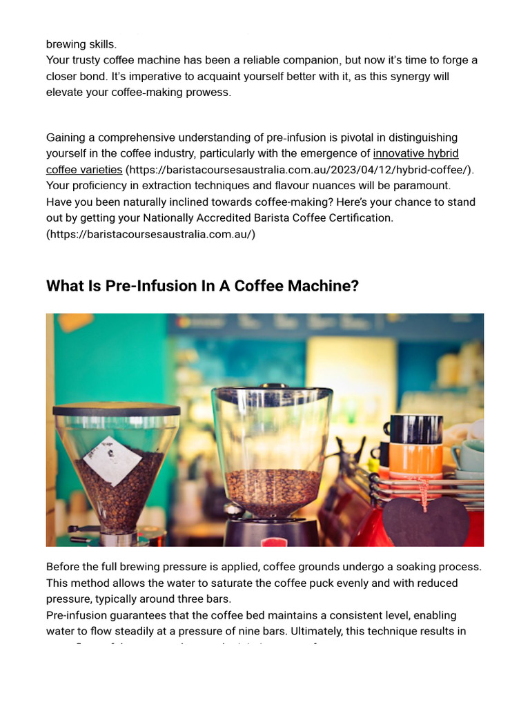 Understanding Coffee Pre-Infusion Techniques | PDF | Coffee | Drink