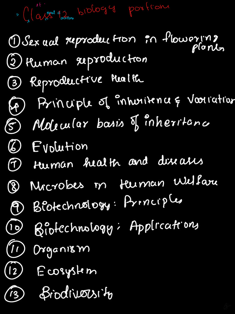 Bio DRT Portions Class 12 Cbse | PDF