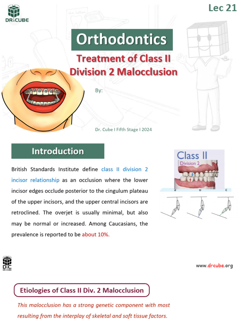Ortho5 Lec.21 Class II Div 2 | PDF | Orthodontics | Tooth